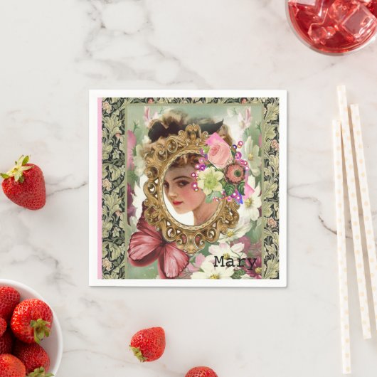 紙ナプキンビクトリアン、フローラ スタンダードカクテルナプキン (インサイチュ)