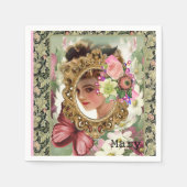 紙ナプキンビクトリアン、フローラ スタンダードカクテルナプキン (正面)