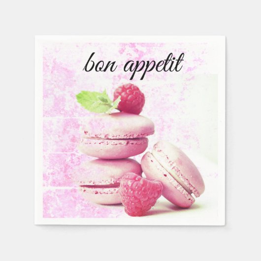 紙ナプキンフランスのとマカロン スタンダードカクテルナプキン (正面)