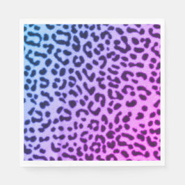 紙ナプキンブルー/パープルヒョウ印刷 スタンダードランチョンナプキン