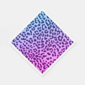 紙ナプキンブルー/パープルヒョウ印刷 スタンダードランチョンナプキン (角)