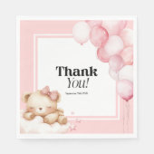 紙ナプキンベビーシャワーピンクガール スタンダードランチョンナプキン (正面)