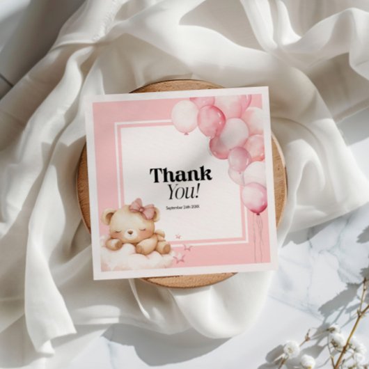 紙ナプキンベビーシャワーピンクガール スタンダードランチョンナプキン