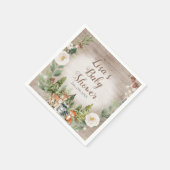 紙ナプキン冬の森の動物白いフローラ スタンダードカクテルナプキン (角)