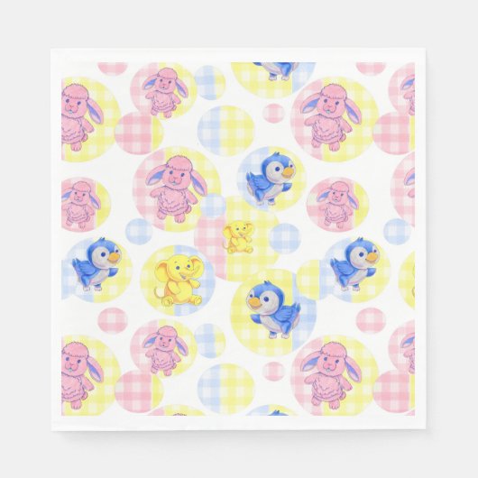 紙ナプキン玩具動物ギンガム スタンダードランチョンナプキン (正面)