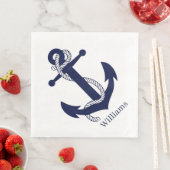 紙ナプキン航海の-テーマいかりとロープ (インサイチュ)