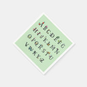 紙ナプキン：アルファベットチャート スタンダードカクテルナプキン (角)