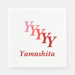 紙ナプキン – イニシャル（赤） スタンダードランチョンナプキン