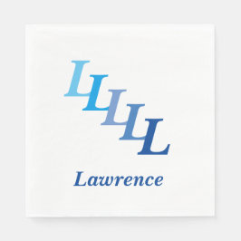 紙ナプキン – イニシャル（青） スタンダードランチョンナプキン