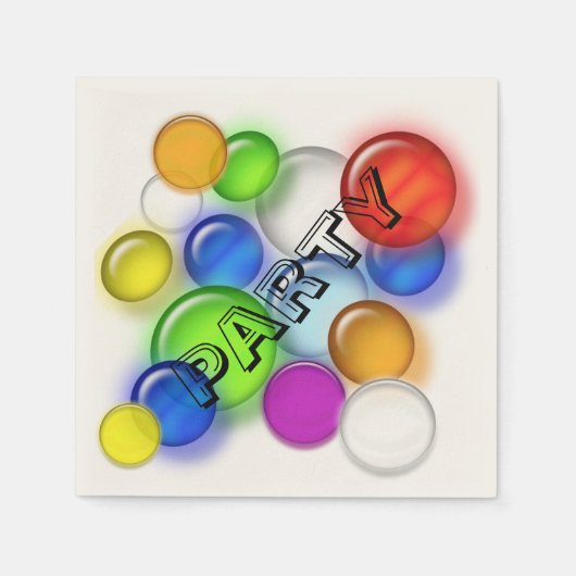 紙ナプキン – カラーのパーティーバブル スタンダードカクテルナプキン (正面)