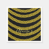 紙ナプキン ゴールド チェーン ブラック スタンダードカクテルナプキン (正面)