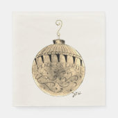 紙ナプキン – ピースオンアースオーナメントイン黄 スタンダードランチョンナプキン (正面)