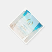 紙ナプキン | モノグラモダンムビーチ結婚式 スタンダードカクテルナプキン (角)