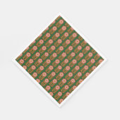 紙ナプキン – ヴィンテージ花模様パターンの緑 スタンダードランチョンナプキン (角)