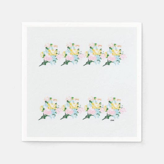 紙ナプキン：春の花が霧の中に スタンダードカクテルナプキン (正面)