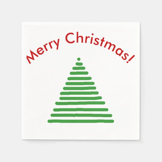 紙ナプキン – 曲線文字付き様式化された木 スタンダードカクテルナプキン (正面)