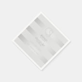 紙ナプキン | 発光シルバーストライプモノグラム スタンダードカクテルナプキン (角)