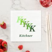 紙ナプキン-緑の名前のイニシャル スタンダードランチョンナプキン (インサイチュ)