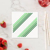 紙ナプキン – 緑の対角線ストライプ材 スタンダードカクテルナプキン (インサイチュ)