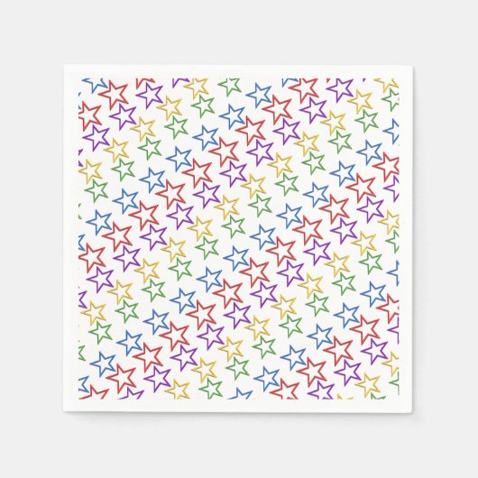 紙ナプキン – 色付き星のバンド スタンダードカクテルナプキン (正面)