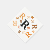 紙ナプキン – 茶色とオレンジ色の混雑文字 スタンダードカクテルナプキン (角)