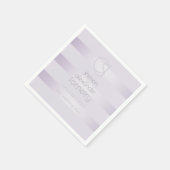 紙ナプキン |薄紫きらめくストライプモノグラム スタンダードカクテルナプキン (角)