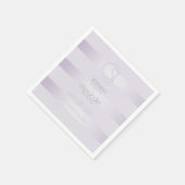 紙ナプキン |薄紫きらめくストライプモノグラム スタンダードカクテルナプキン (角)