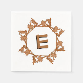 紙ナプキン – 離れ円イニシャル付き スタンダードカクテルナプキン