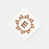 紙ナプキン – 離れ円イニシャル付き スタンダードカクテルナプキン (角)