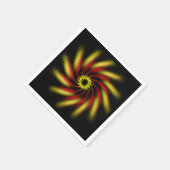 紙ナプキン – 黒上のピンホイール スタンダードカクテルナプキン (角)