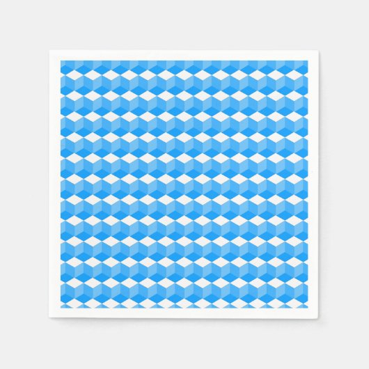 紙ナプキン–3つのシェードのブロックパターン スタンダードカクテルナプキン (正面)