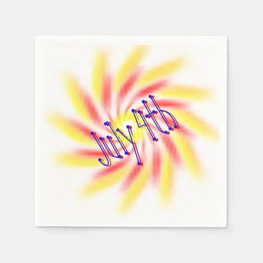 紙ナプキン – Pinwheel Fireworks スタンダードカクテルナプキン (正面)