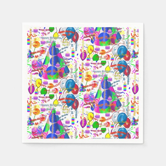 紙ナプキ威厳があるンス， 10誕生日 スタンダードカクテルナプキン (正面)