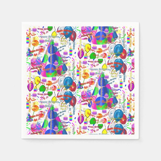 紙ナプキ威厳があるンス， 23誕生日 スタンダードカクテルナプキン (正面)
