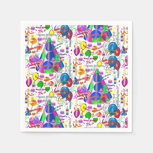 紙ナプキ威厳があるンス, 25誕生日 スタンダードカクテルナプキン (正面)