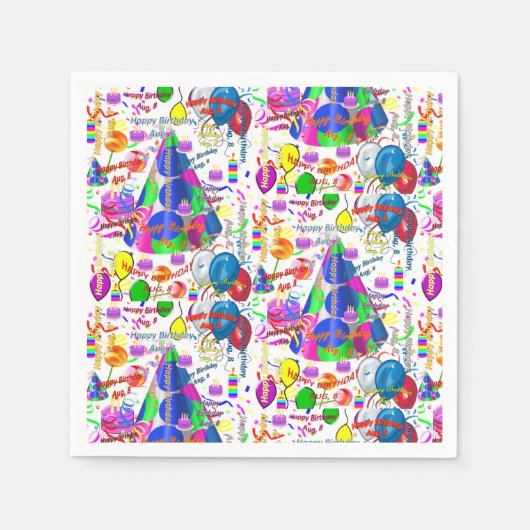 紙ナプキ威厳があるンス, 8誕生日 スタンダードカクテルナプキン (正面)