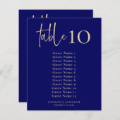 紙ネイビーと金ゴールドのテーブル番号と座席表 (正面/裏面)