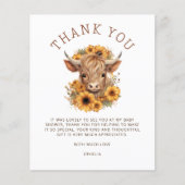 紙ハイランドカウヒマワリ赤ちゃん感謝していシャワー チラシ (正面)