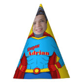 紙ハットスーパーヒーロー誕生日 パーティーハット (正面)