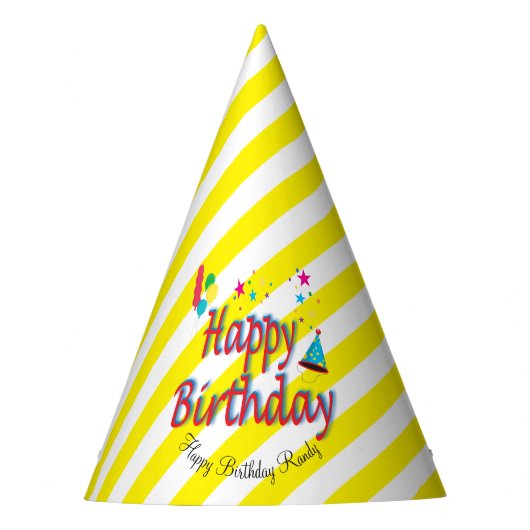 紙ハット誕生日バルーン星 パーティーハット (正面)