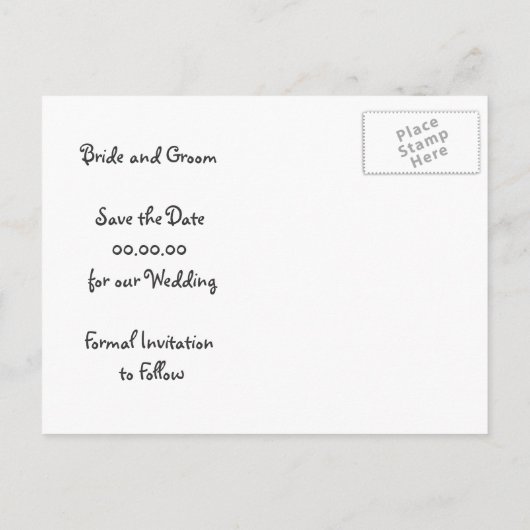 紙ハートの中盤結婚式の日付を保存 案内ポストカード (裏面)