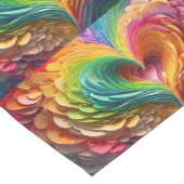 紙ハートをレインボーカラーでカット ショートテーブルランナー (コーナー)