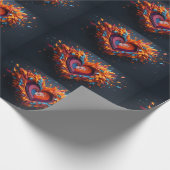 紙ハートをレインボーカラーでカット ラッピングペーパー (角)