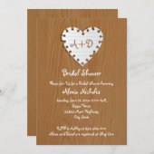 紙ハートオンウッド結婚ブライダルシャワー 招待状 (正面/裏面)