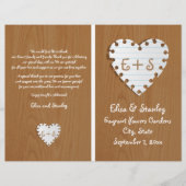 紙ハートオン木畳ウェディングプログラム (正面)