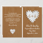 紙ハートオン木畳ウェディングプログラム (正面/裏面)