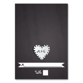 紙ハートシャルボードモノグラム結婚座席表 テーブルナンバー