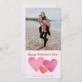 紙ハートバレンタインの写真カード シーズンカード (正面/裏面)