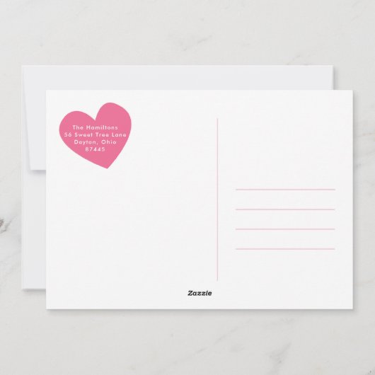 紙ハートバレンティインデイフォトカード シーズンカード (裏面)