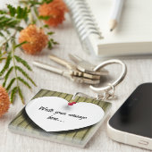 紙ハート手書きスクリプ素朴ト キーホルダー (正面右)